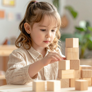 Crianças em atividade escolar que estimula funções executivas na infância