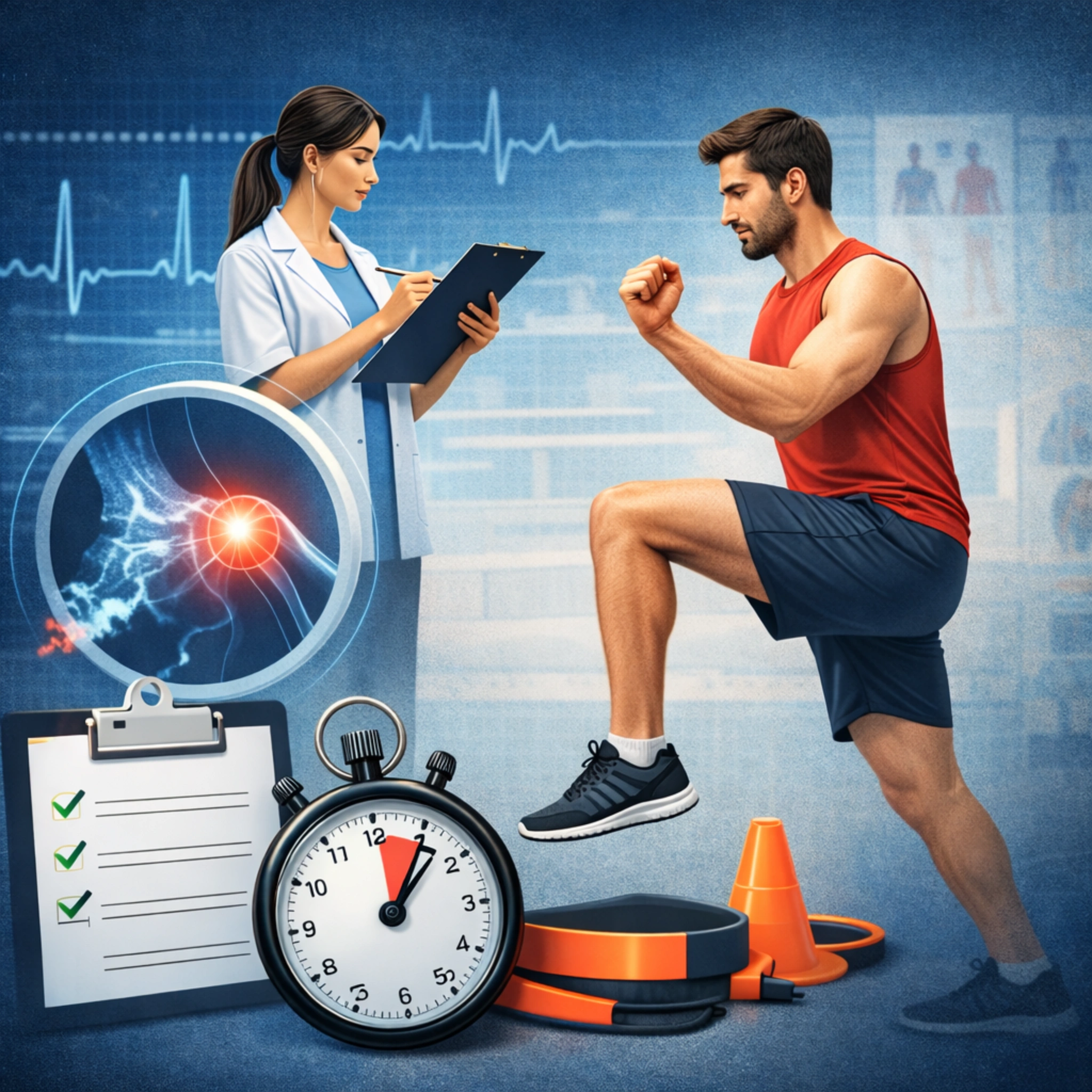 Teste prático de avaliação funcional esportiva com análise de mobilidade e estabilidade em atleta