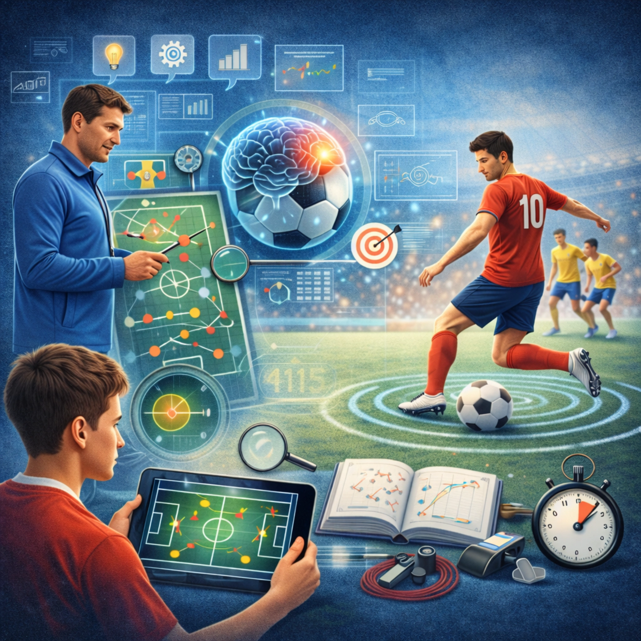 Treinar jogadores inteligentes com monitoramento e tomada de decisão no futebol moderno