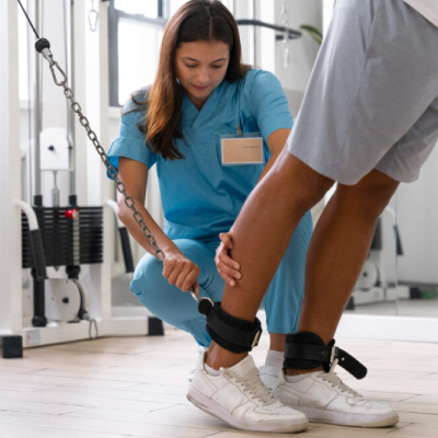 [Image de Exercício Clínico de Tornozelo na Reabilitação]